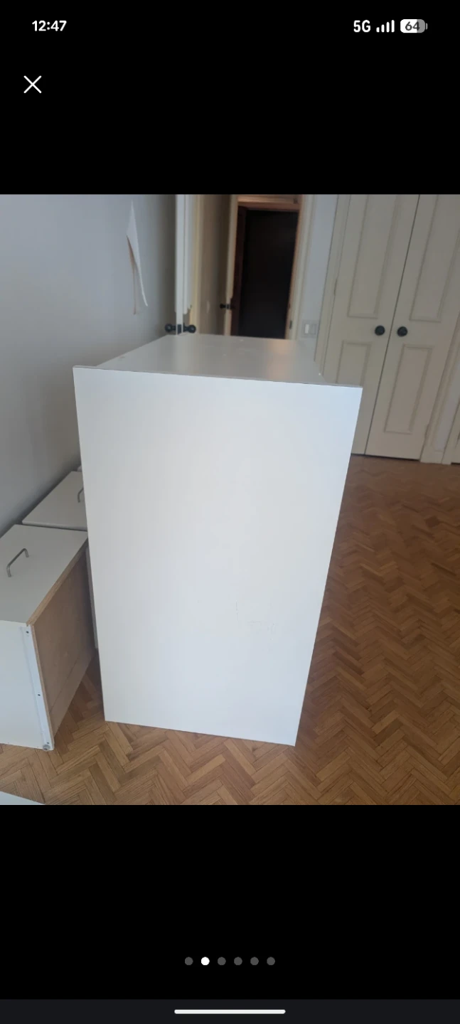 White 3-Drawer Cabinet with Shelves - photo 2