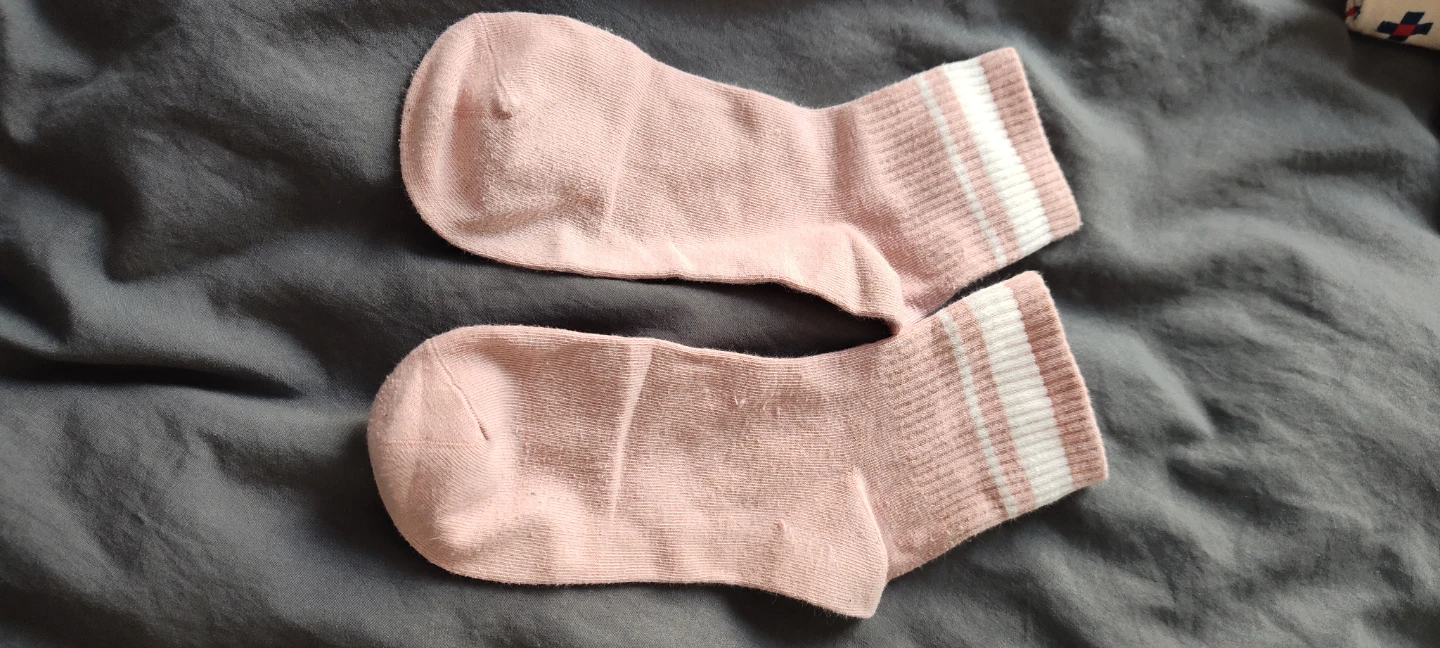 Pink Ankle Socks with Stripes