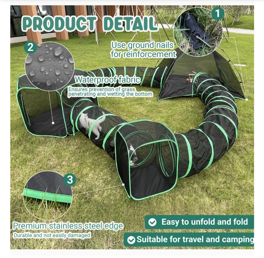 PawTenda Cat Tent and Tunnel Play Set - photo 3