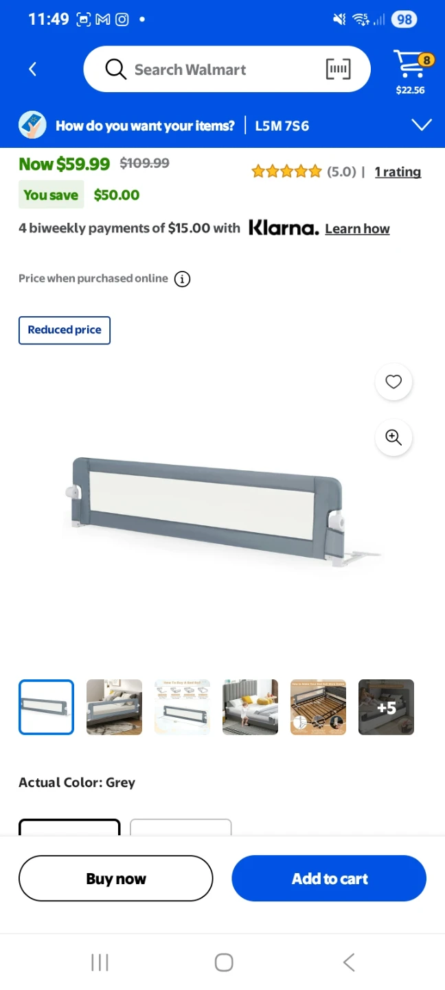 Grey Bed Rail