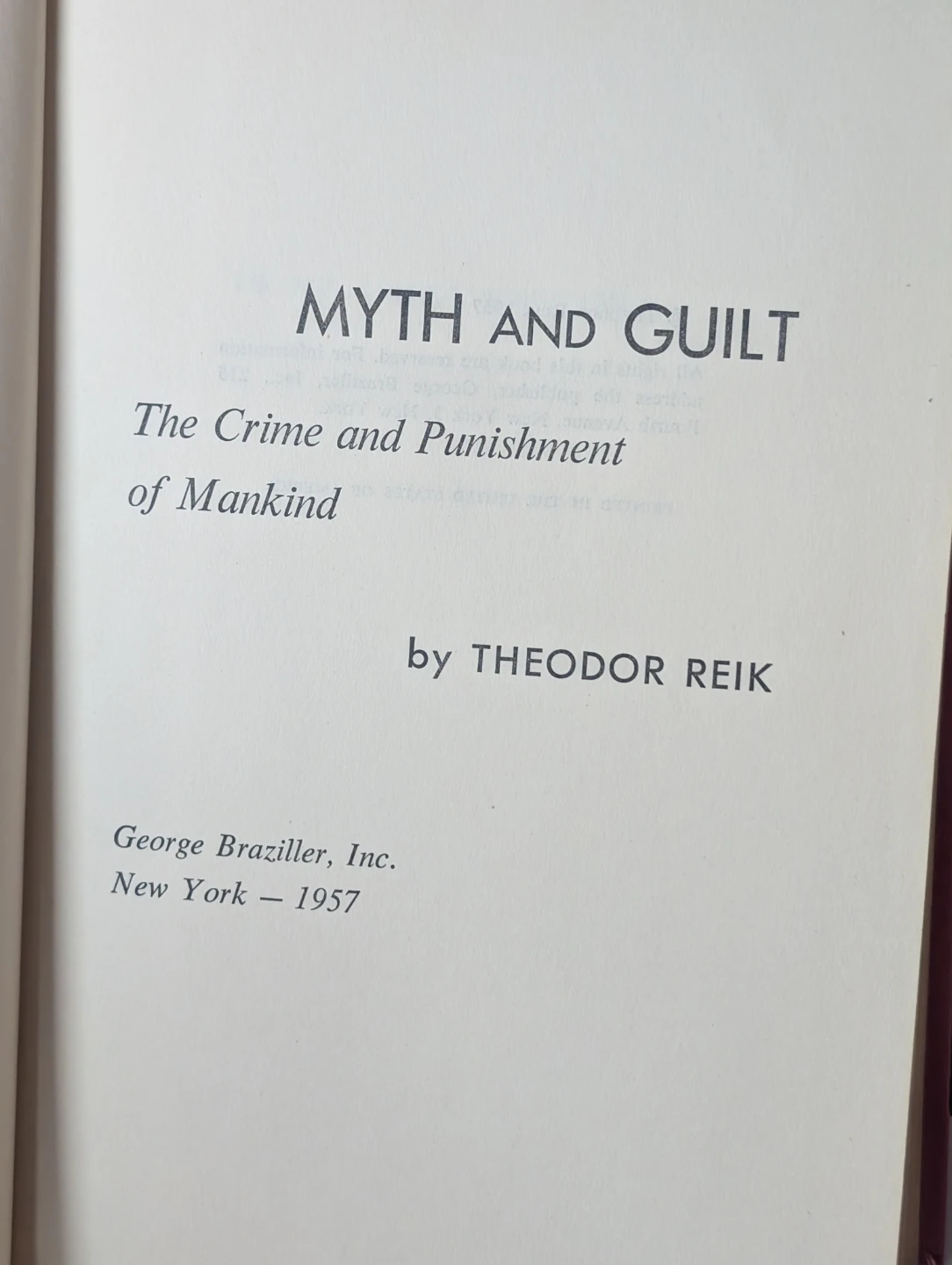 Myth and Guilt by Theodor Reik - photo 2