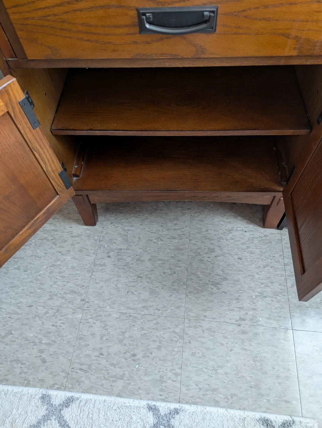 Solid Wood Secretary Desk with Cabinet and Drawer - photo 3