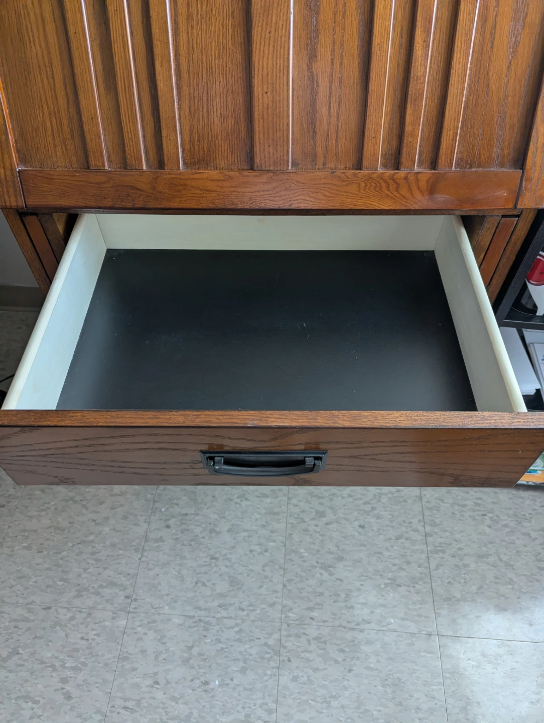 Solid Wood Secretary Desk with Cabinet and Drawer - photo 4