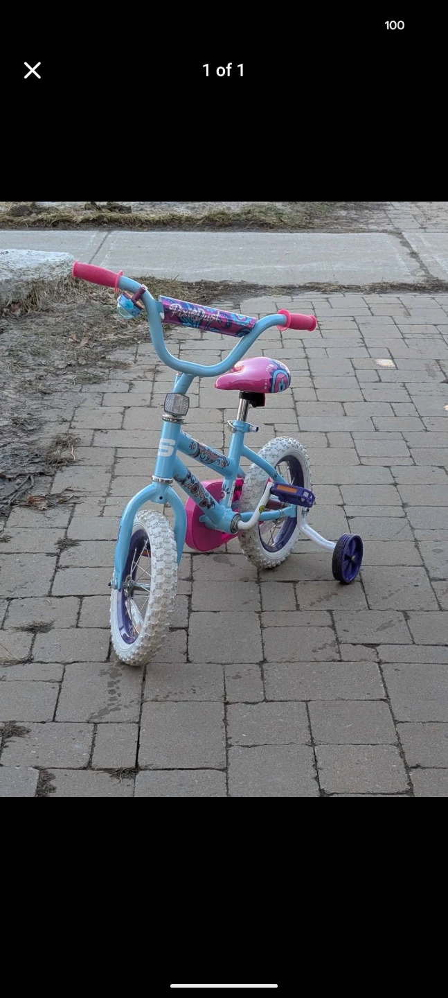 Light Blue Kids Bike with Training Wheels