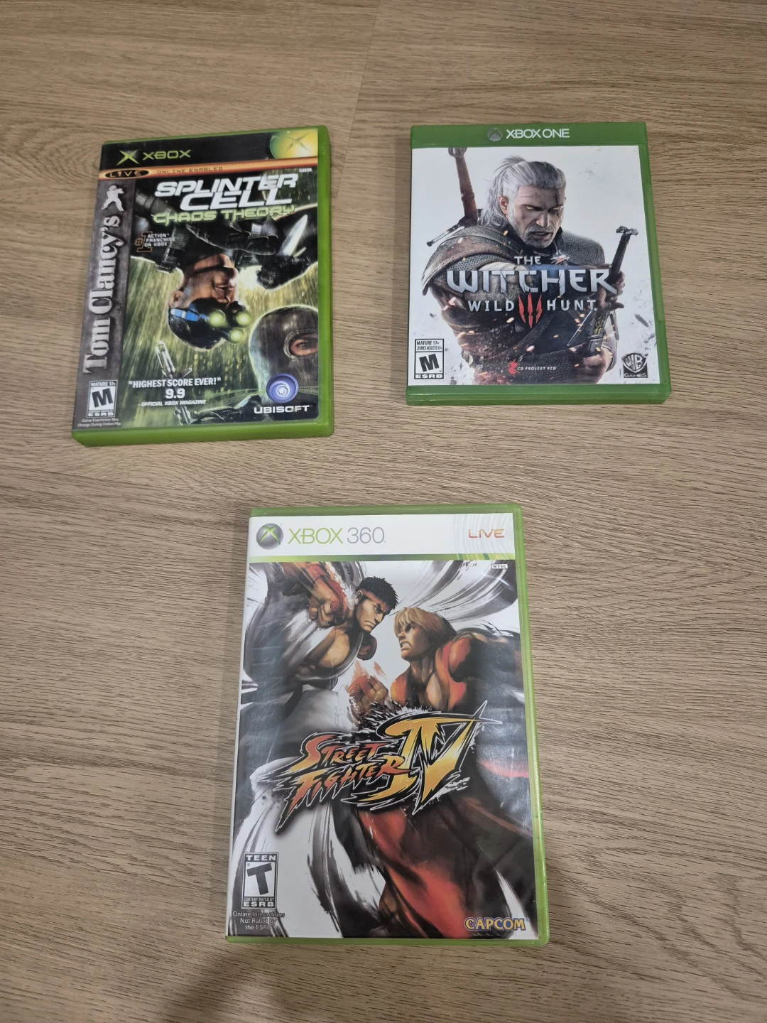Splinter Cell Chaos Theory, The Witcher 3, Street Fighter IV