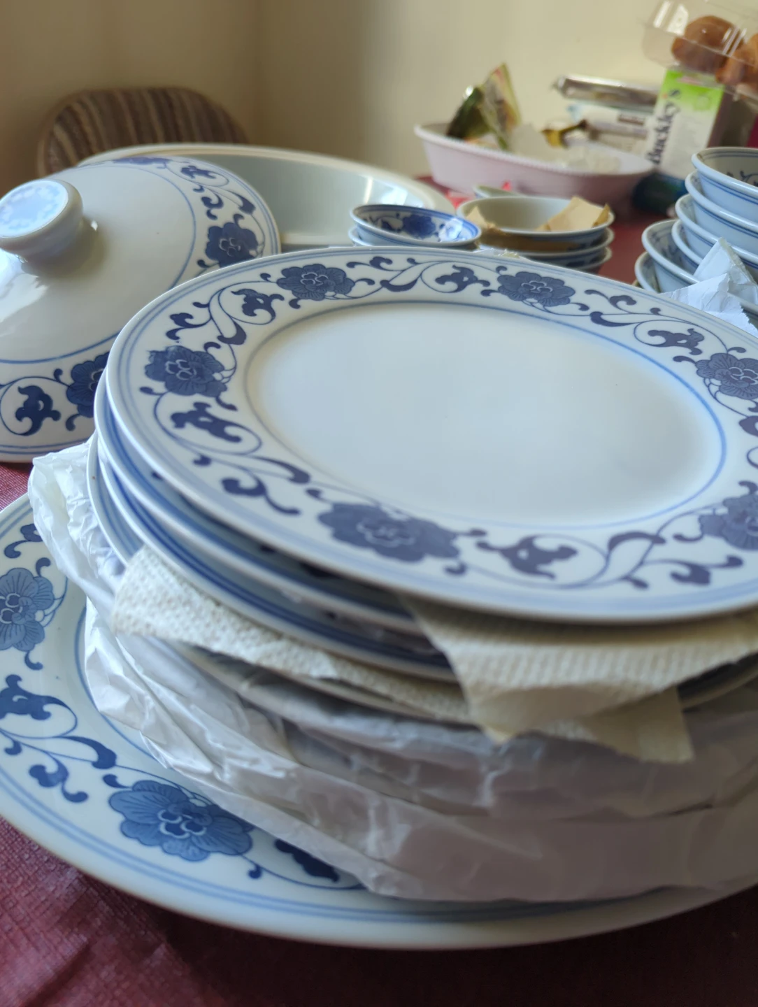 Blue and White Floral Ceramic Dinnerware Set - photo 3