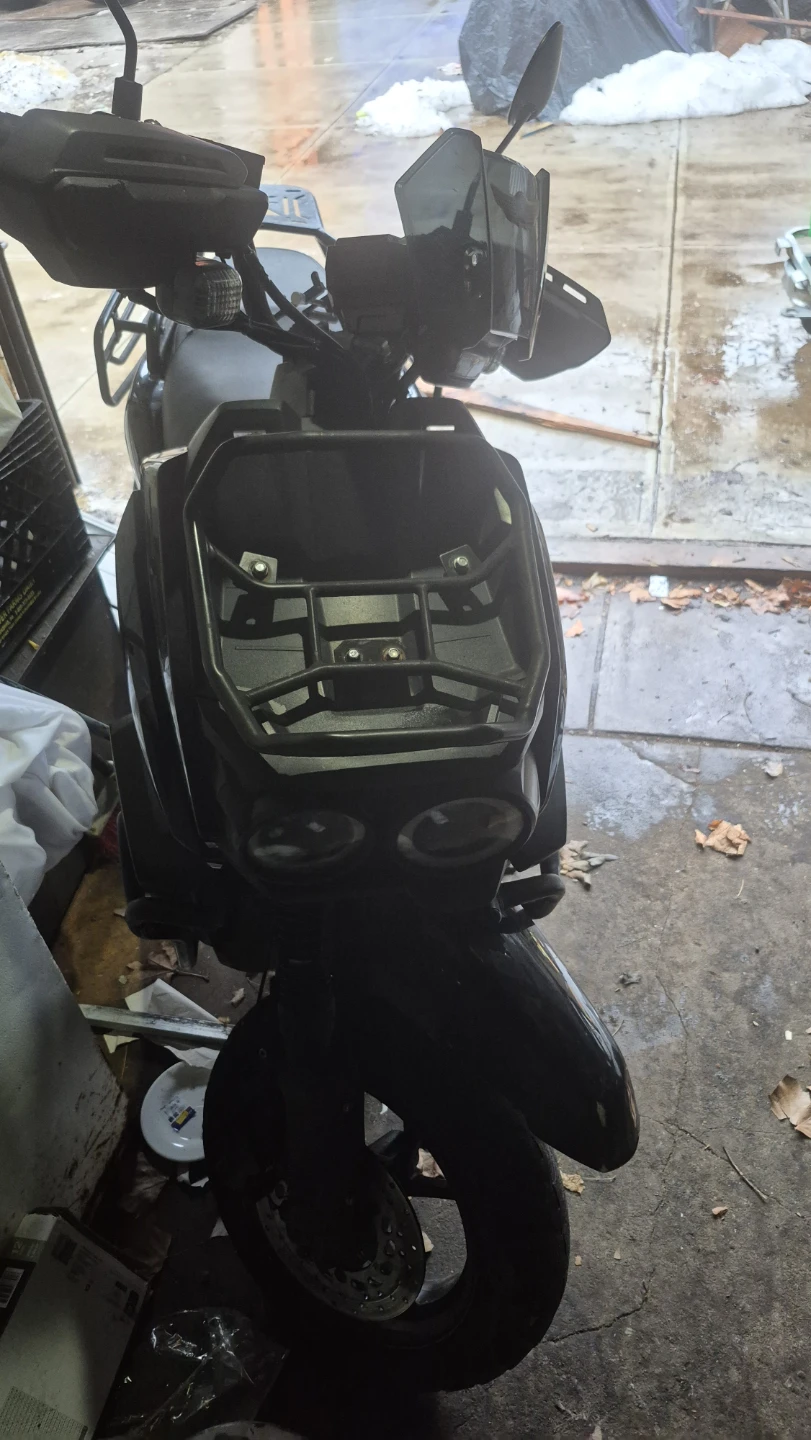 Black Scooter with Windshield