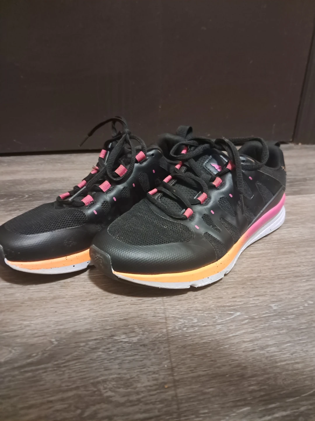 Avia Women's Black Running Shoes with Pink & Orange Accents