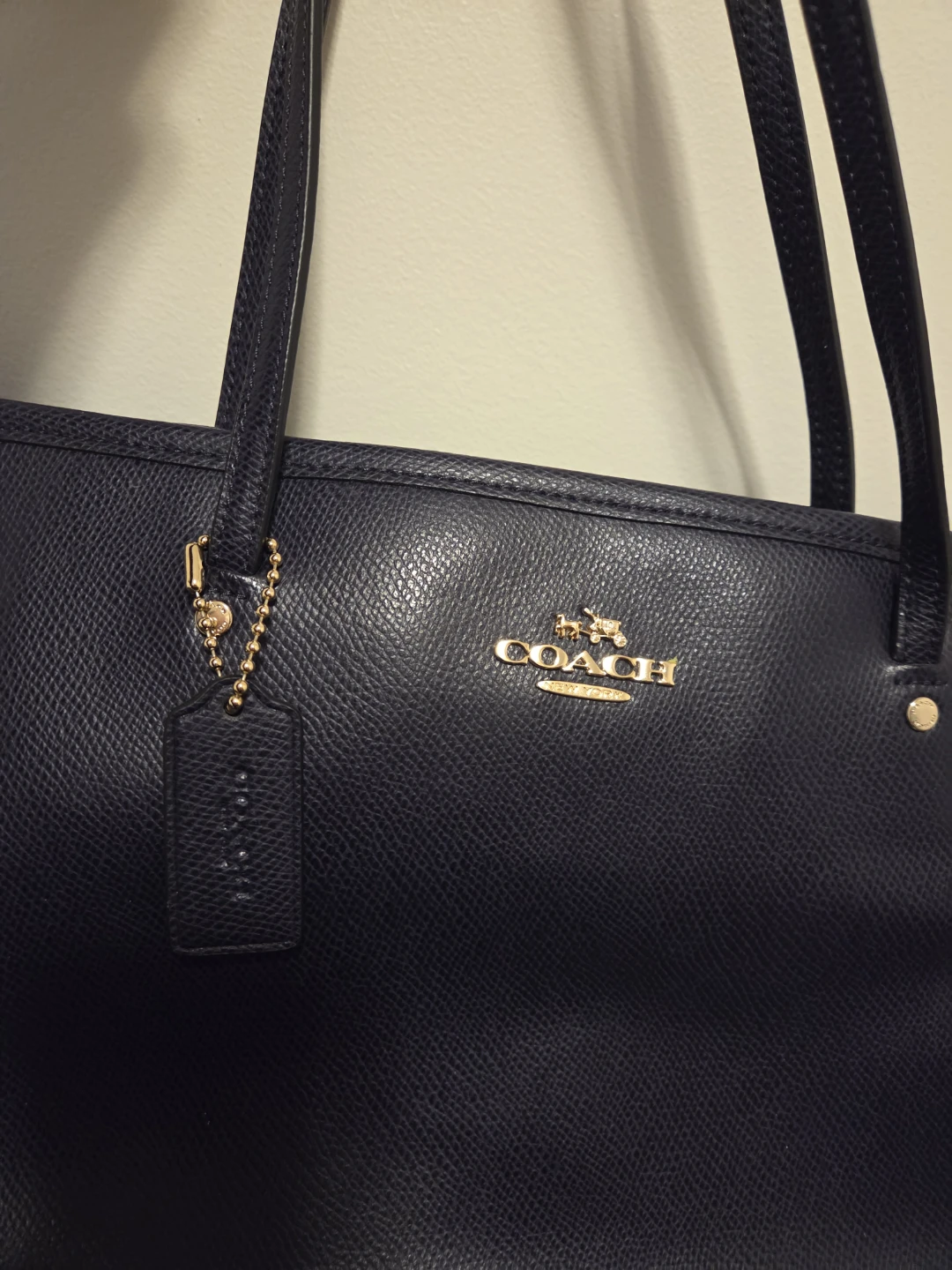 Coach Navy Leather Tote Bag - photo 3