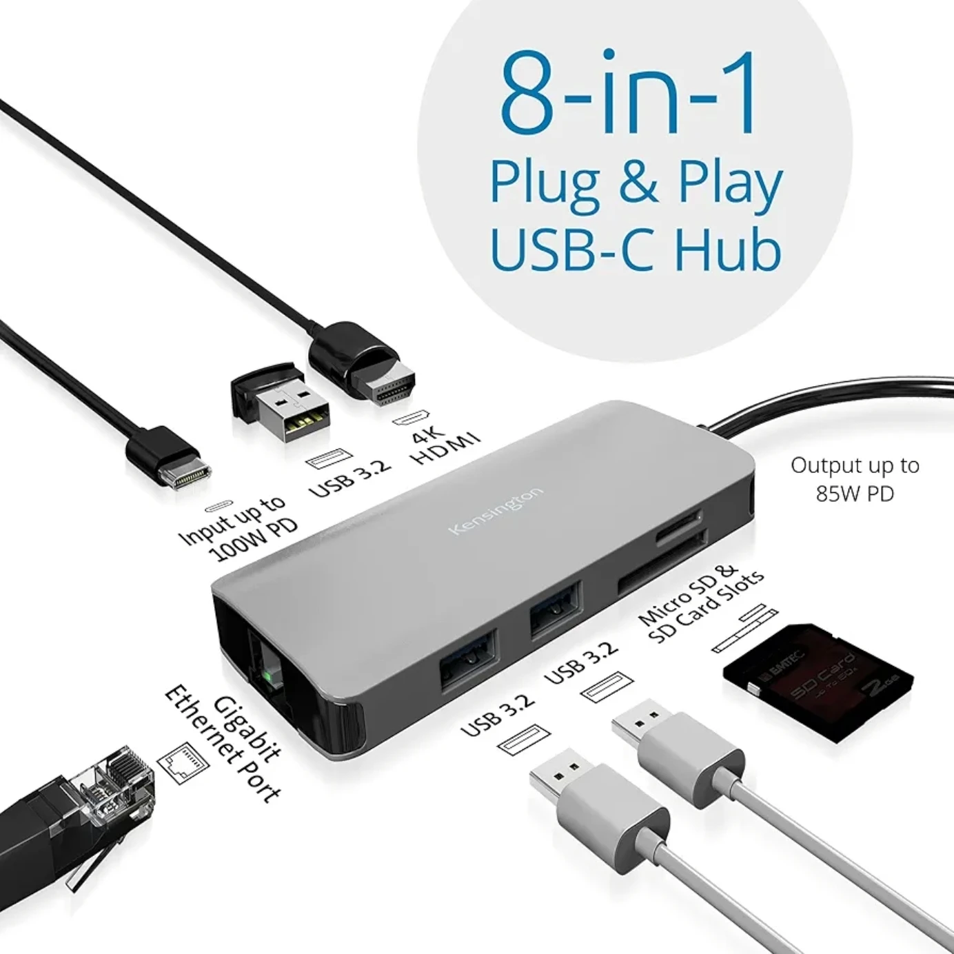 Kensington UH1400P 8-in-1 USB-C Hub - photo 2
