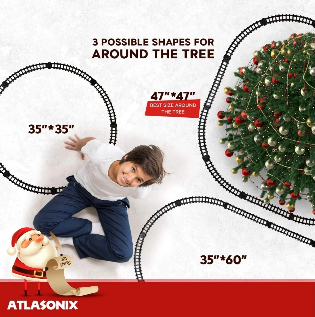 Black & Gold Christmas Tree Train Set – Electric w/ Lights - photo 4