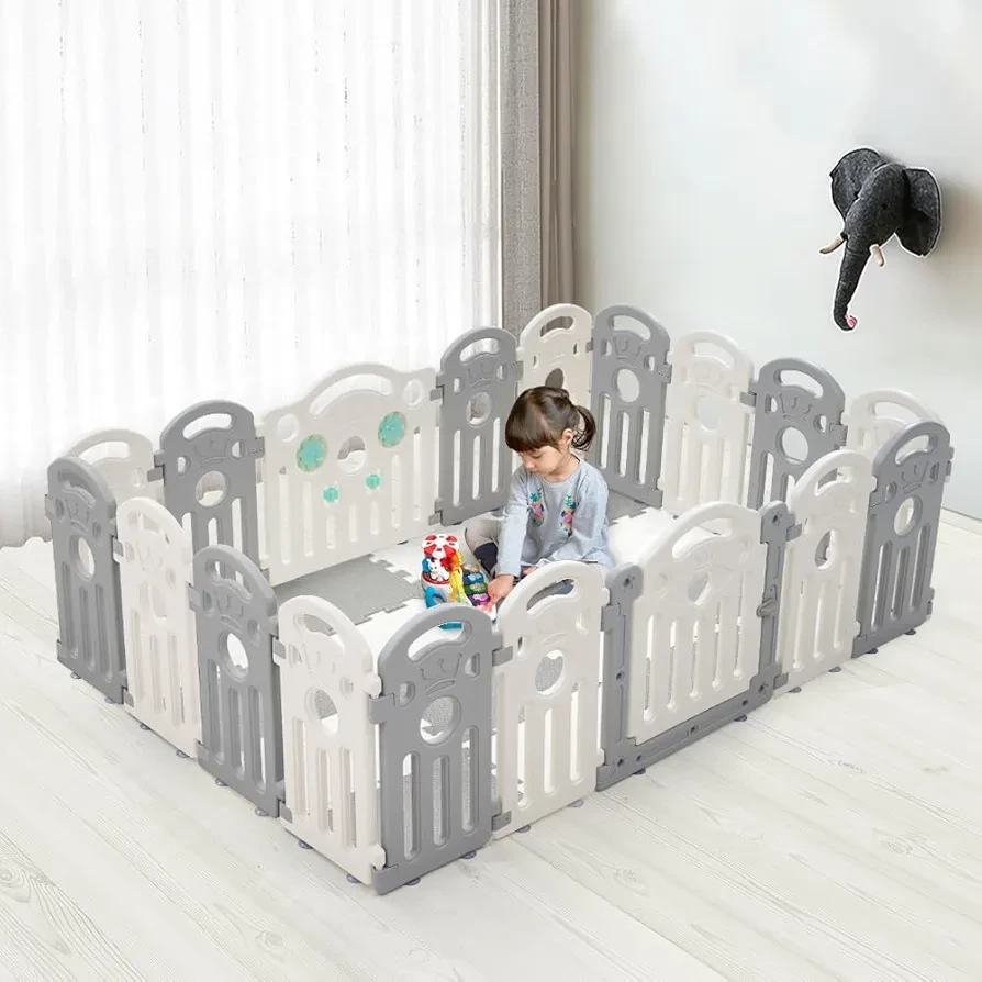 Extra Large Baby Playpen - 14 Panels + 2 Gates