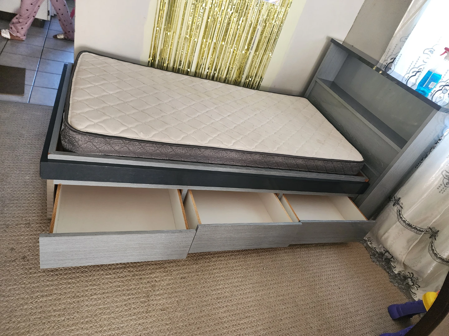 Twin Bed Frame with Storage Drawers - photo 2