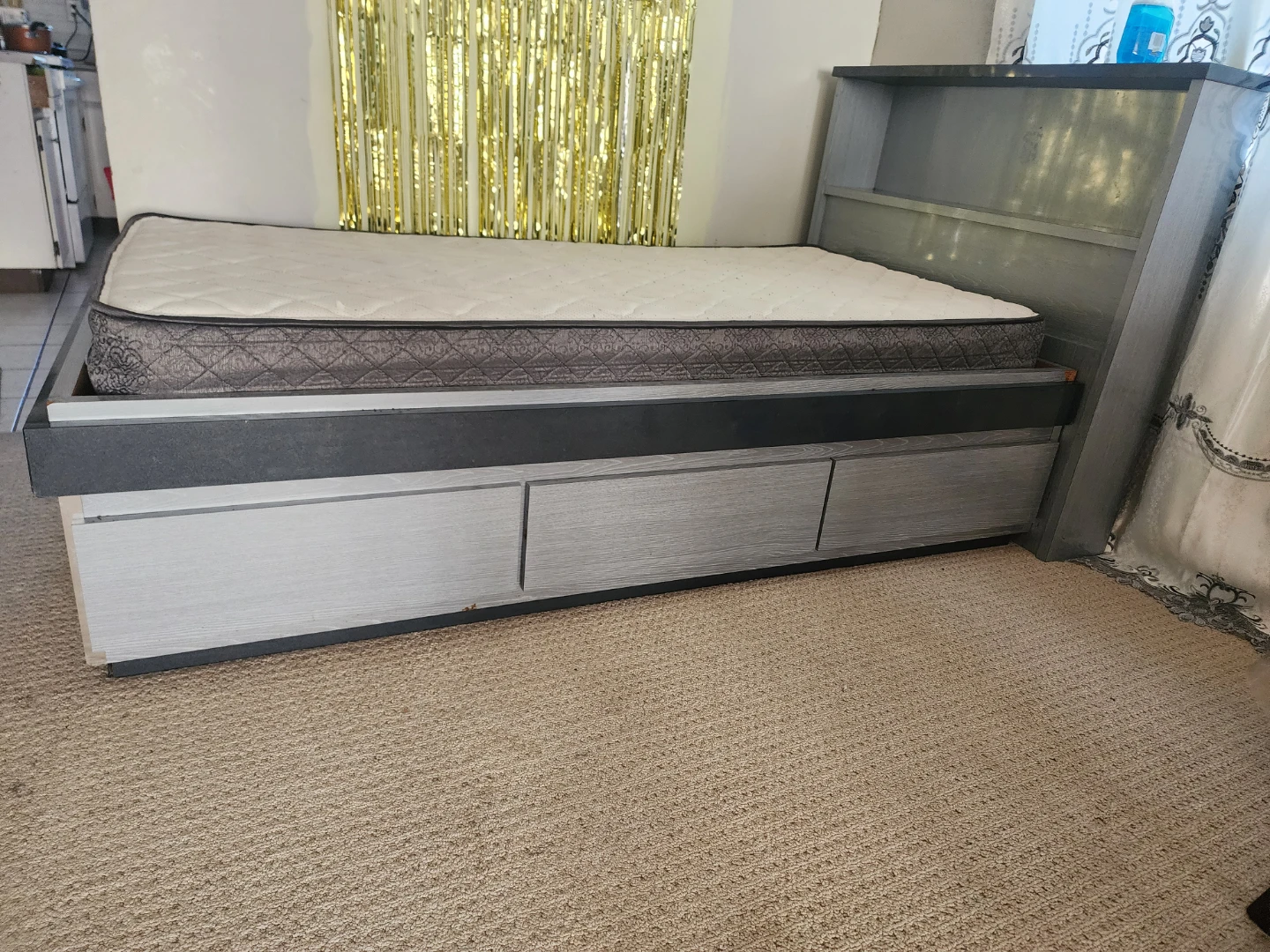 Twin Bed Frame with Storage Drawers - photo 3