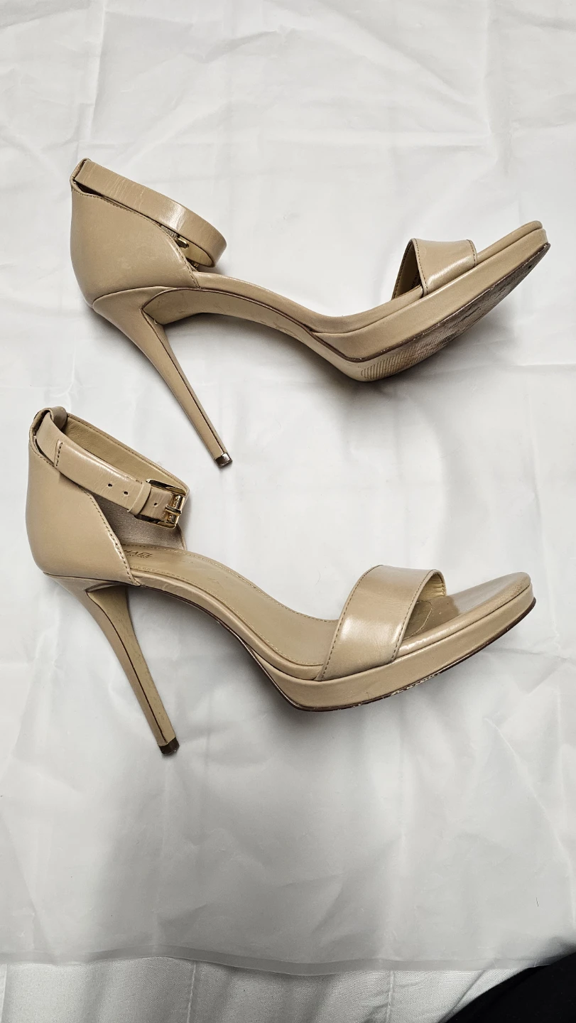 Michael Kors Nude Leather Ankle Strap Heels - photo 3
