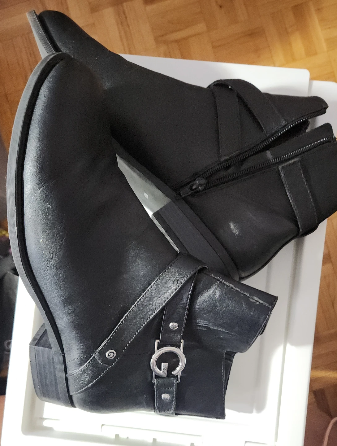 Black Ankle Boots Size 10W - photo 3