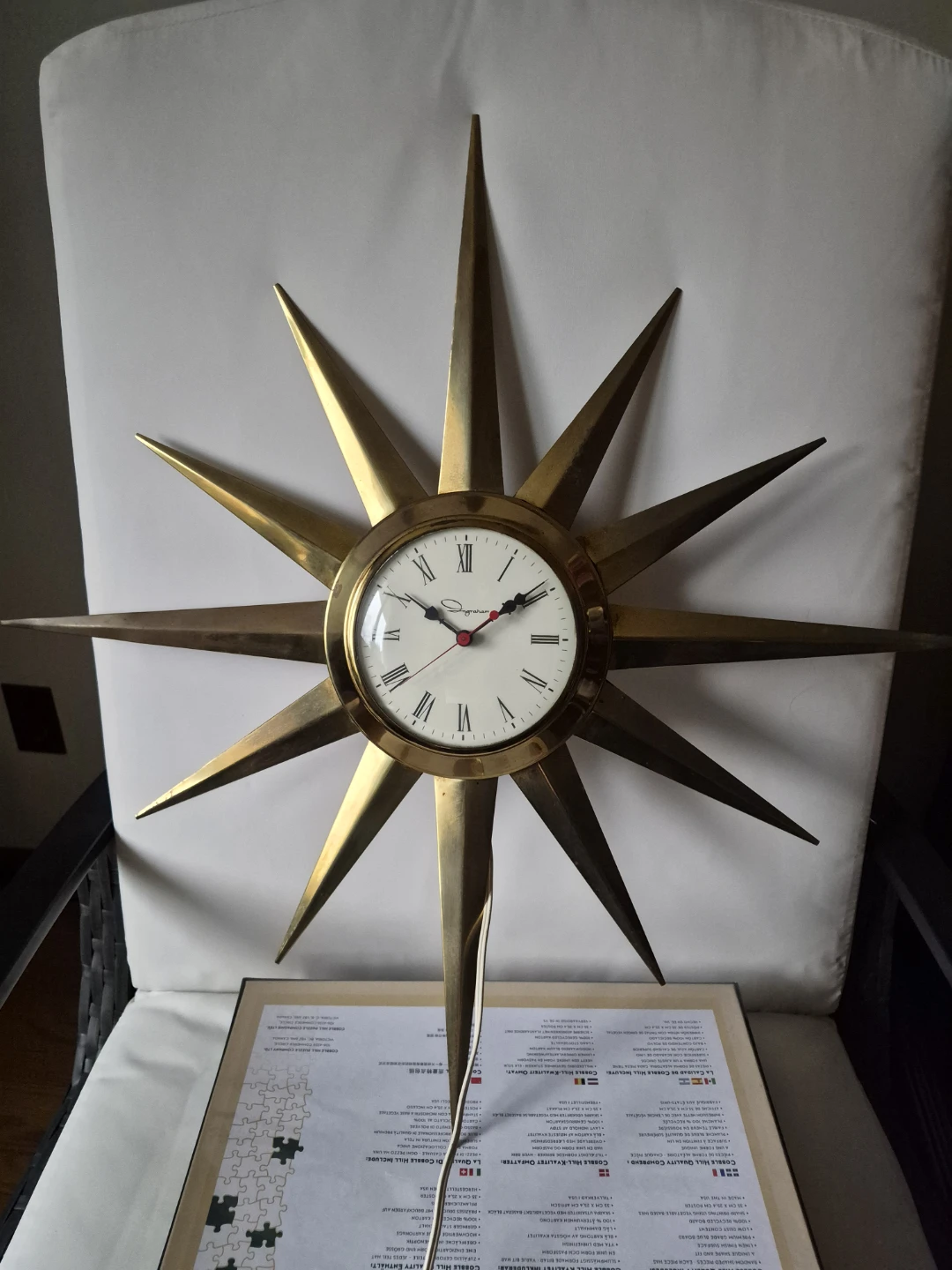MCM STAR BURST WALL CLOCK 1960's