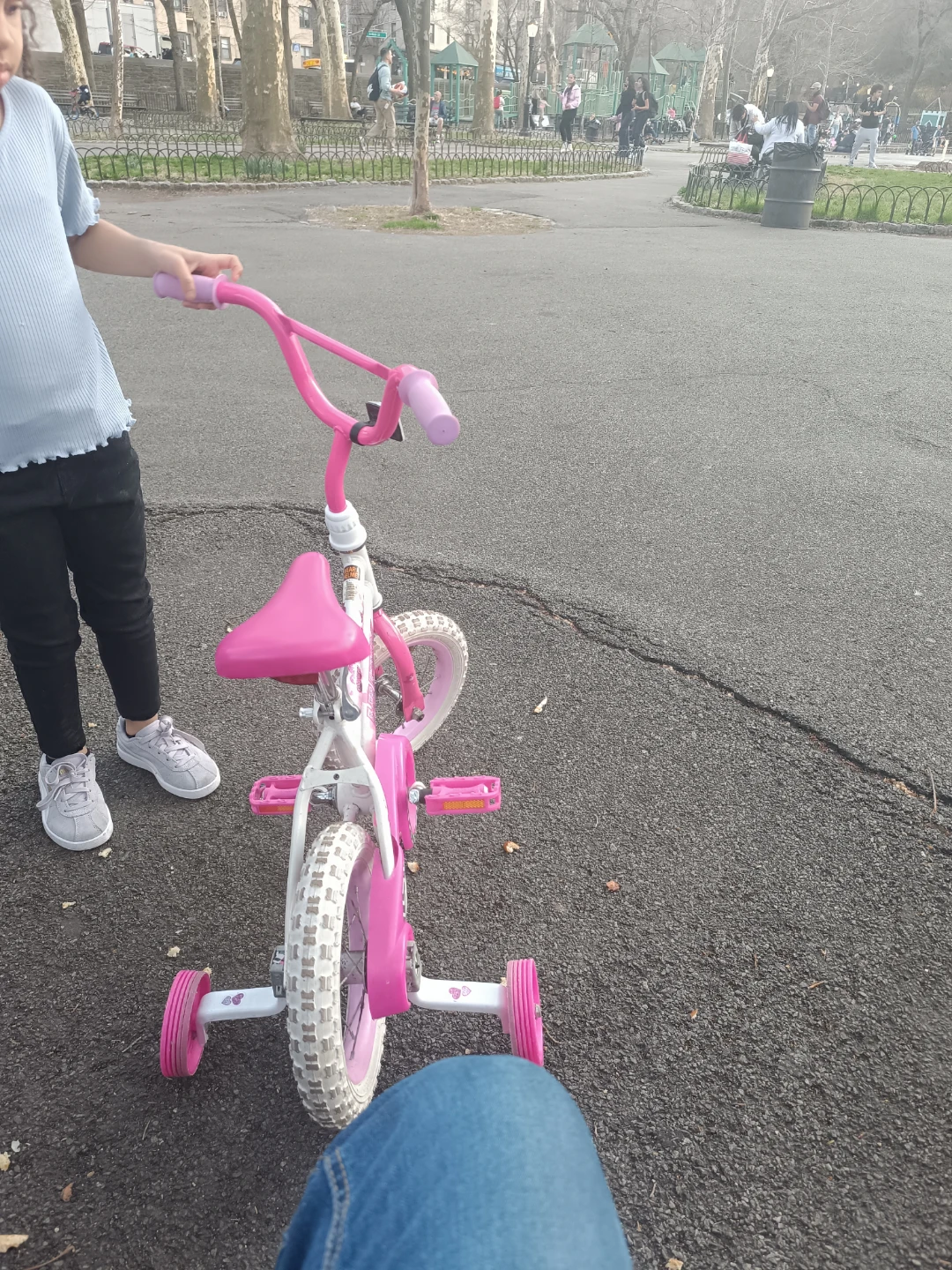 Pink & White Kids Training Bike