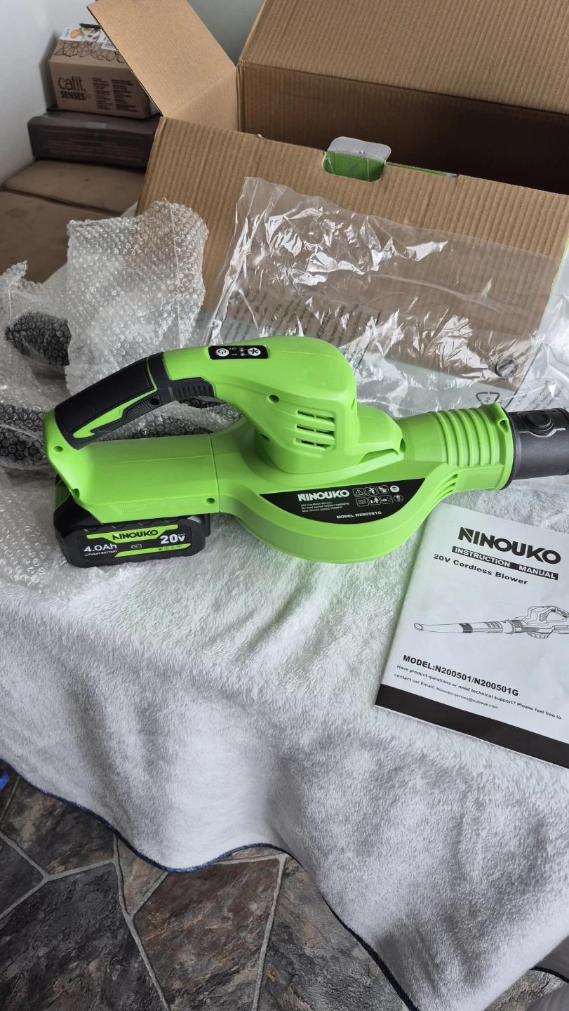 20V Cordless Leaf Blower with 2 Batteries
