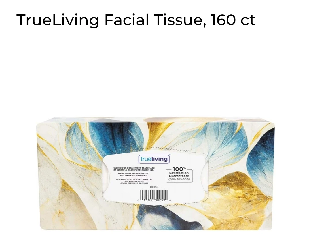 TrueLiving Facial Tissues - 160 Count