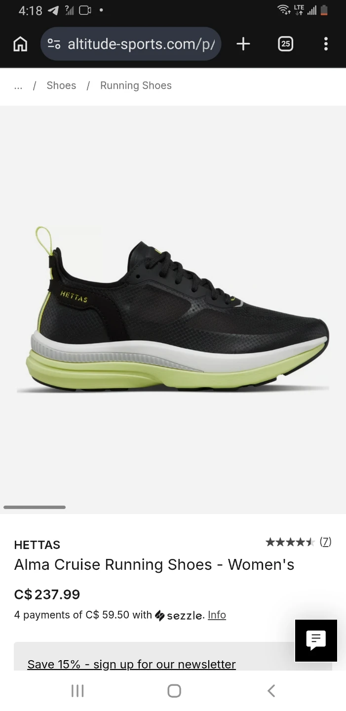Unopened box of Hettas Alma Cruise Running Shoes - Women's