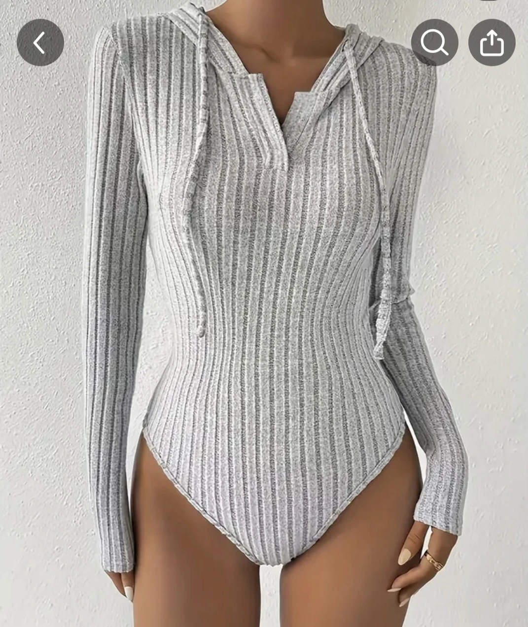 Ribbed Hooded Bodysuit
