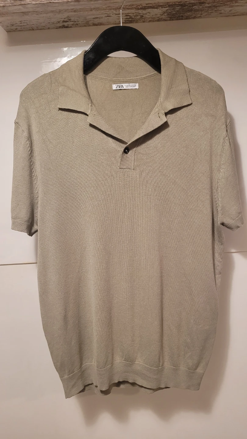 ZARA Knit Polo Shirt - Tan - photo 2
