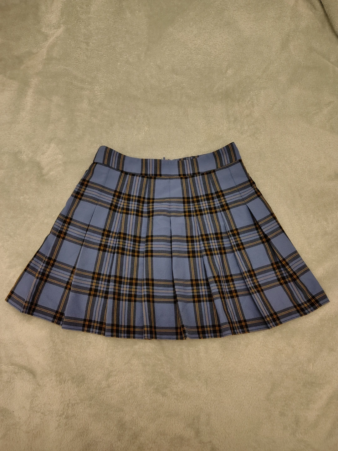 Sunday Best Blue Plaid Pleated Mini Skirt Size 2