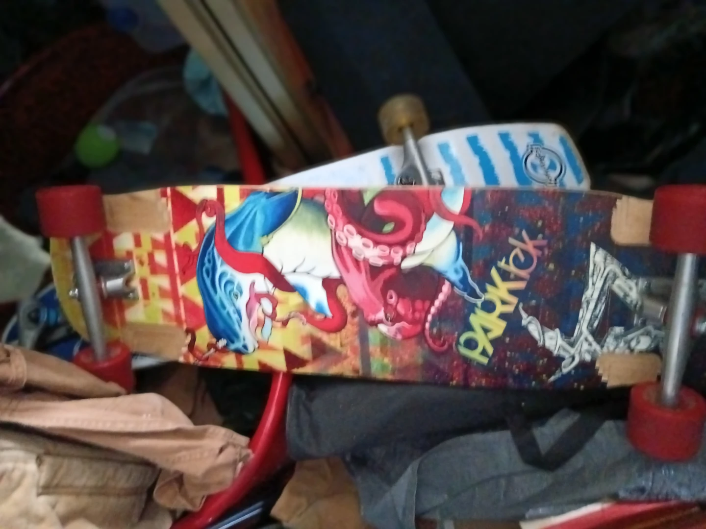 Parktek Longboard Skateboard with Octopus Graphic - photo 2