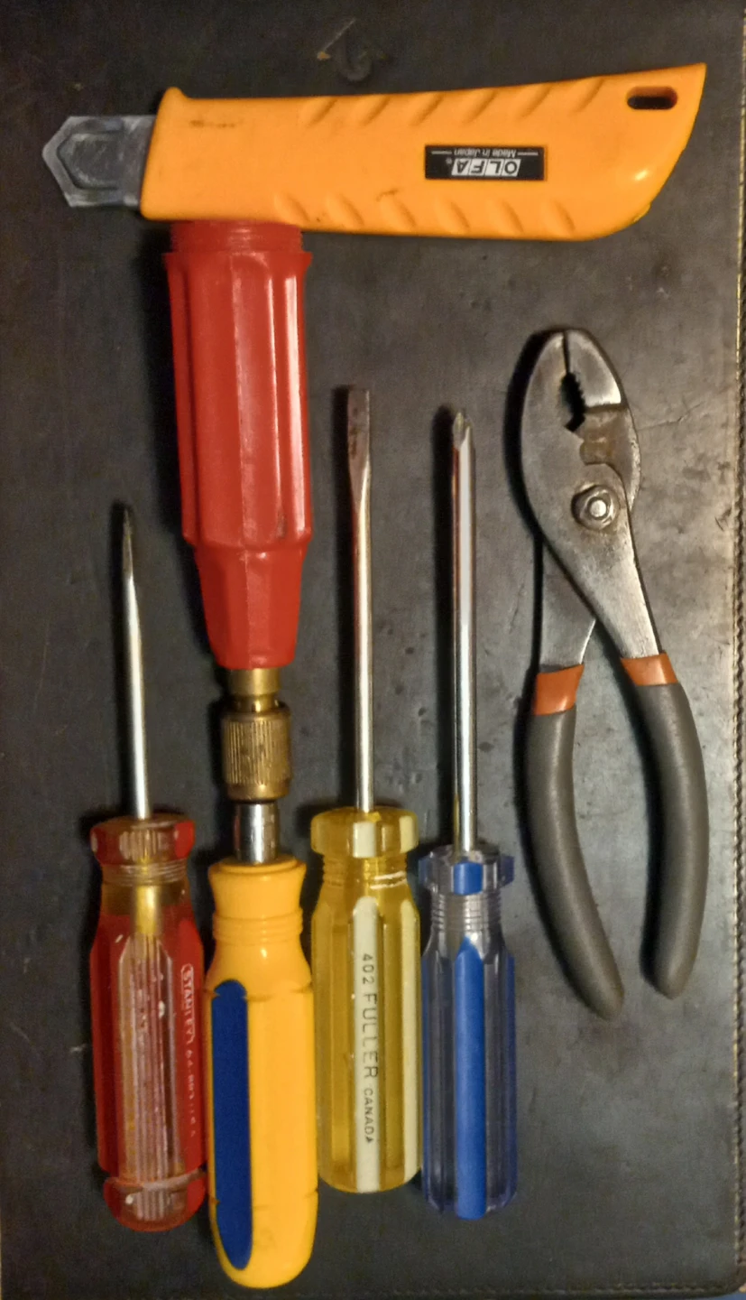 OLFA Utility Knife, Fuller Screwdrivers, and Pliers Set