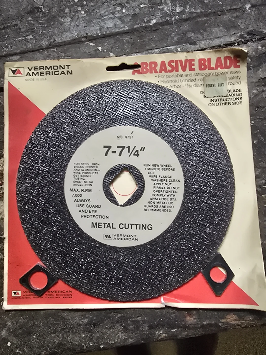Vermont American 7-1/4" Metal Cutting Abrasive Blade