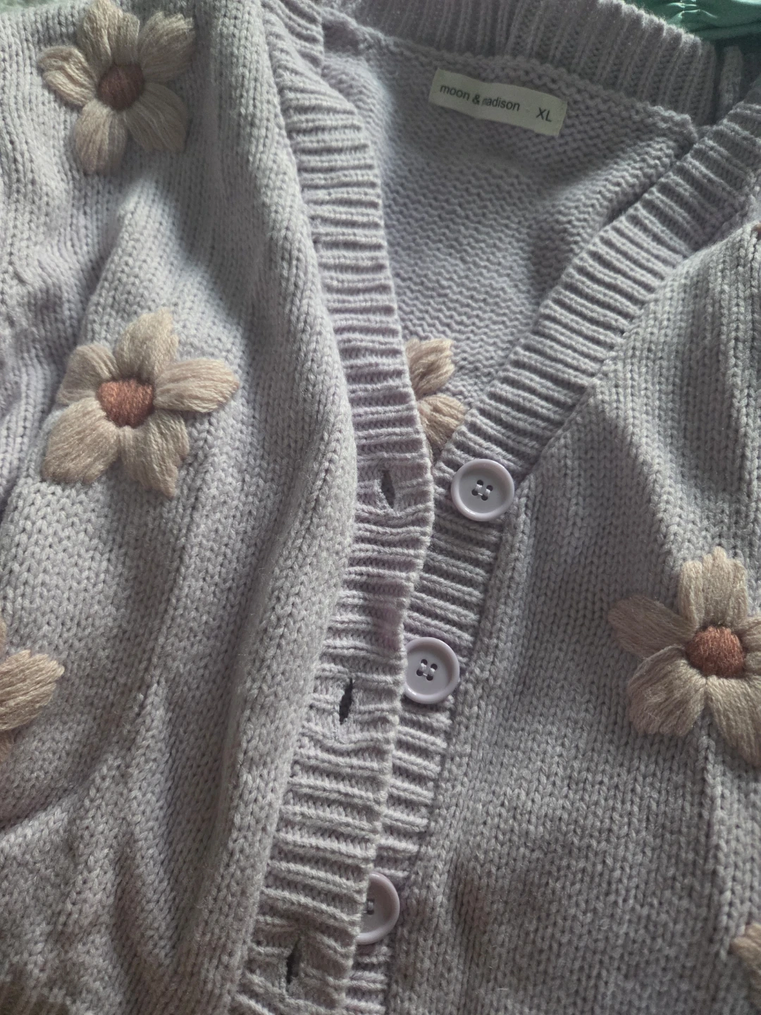 Moon & Madison Purple Flower Cardigan - XL - photo 2