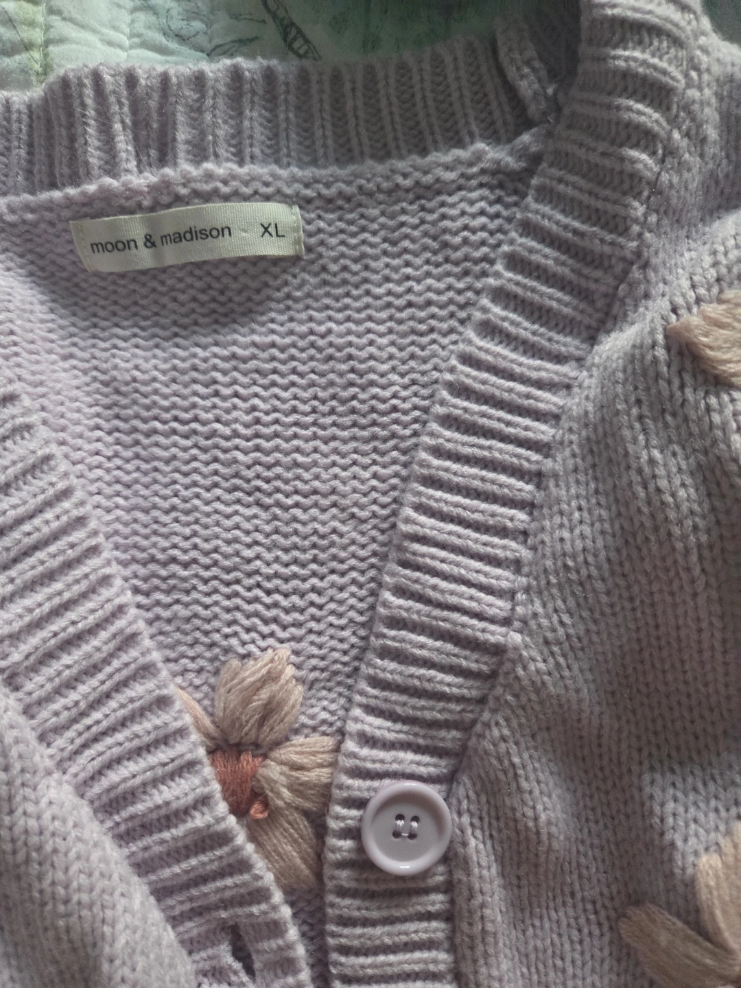 Moon & Madison Purple Flower Cardigan - XL - photo 3