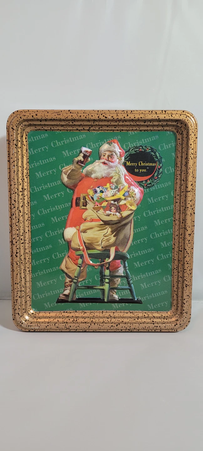 Vintage Santa Claus Christmas Tin