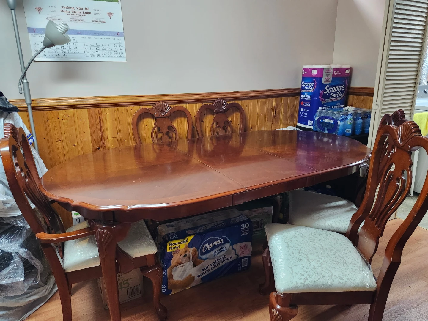 Wooden Dining Table with 6 Chairs - photo 2