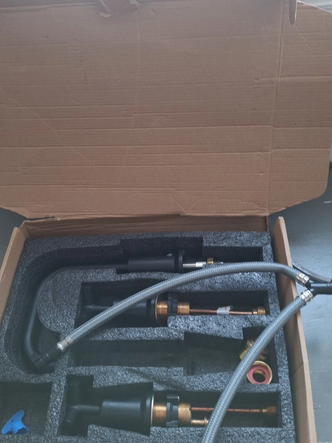Black Gooseneck Kitchen Faucet with Supply Lines - photo 2
