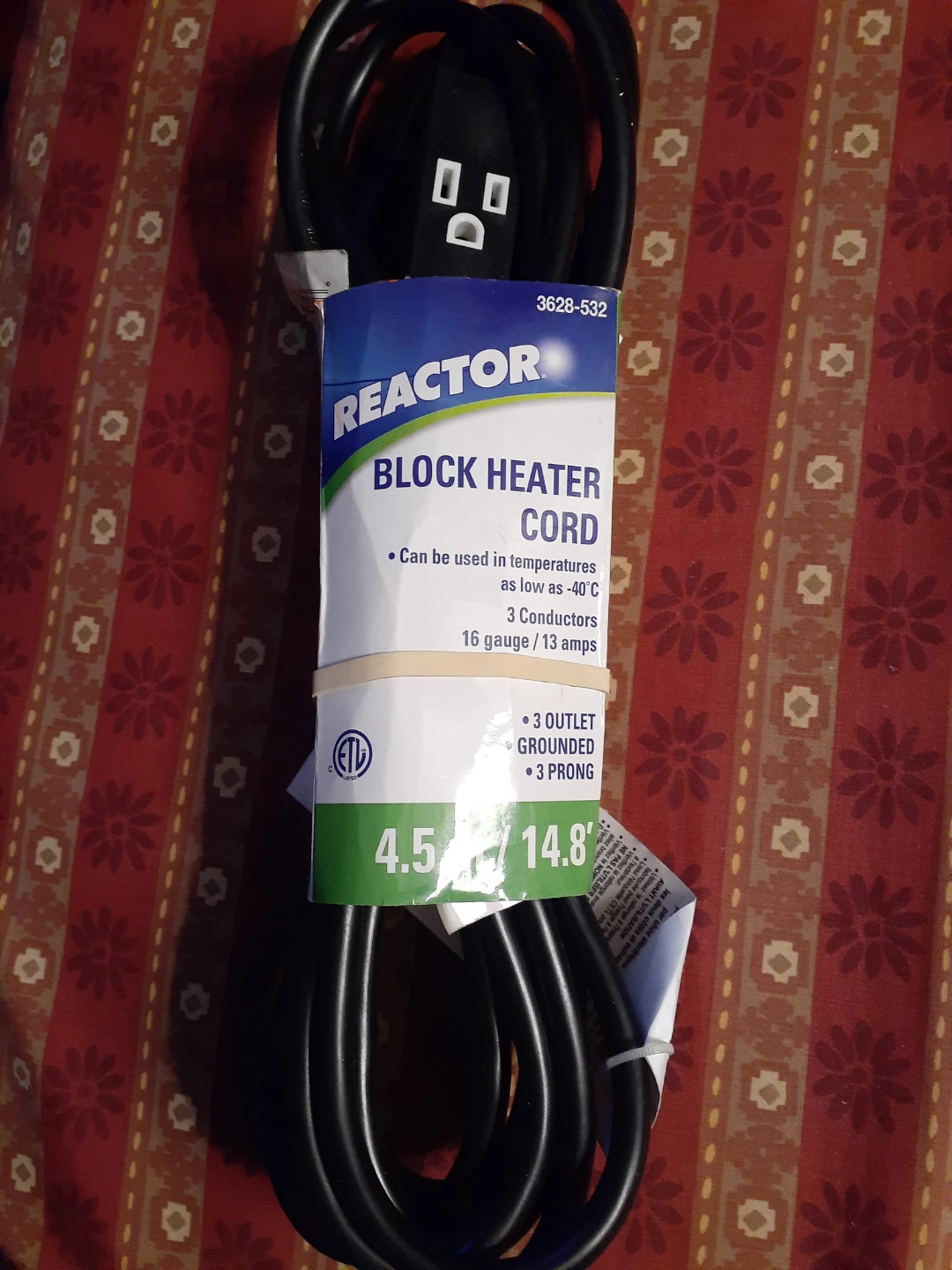 REACTOR Block Heater Cord - 4.5m/14.8ft - photo 2