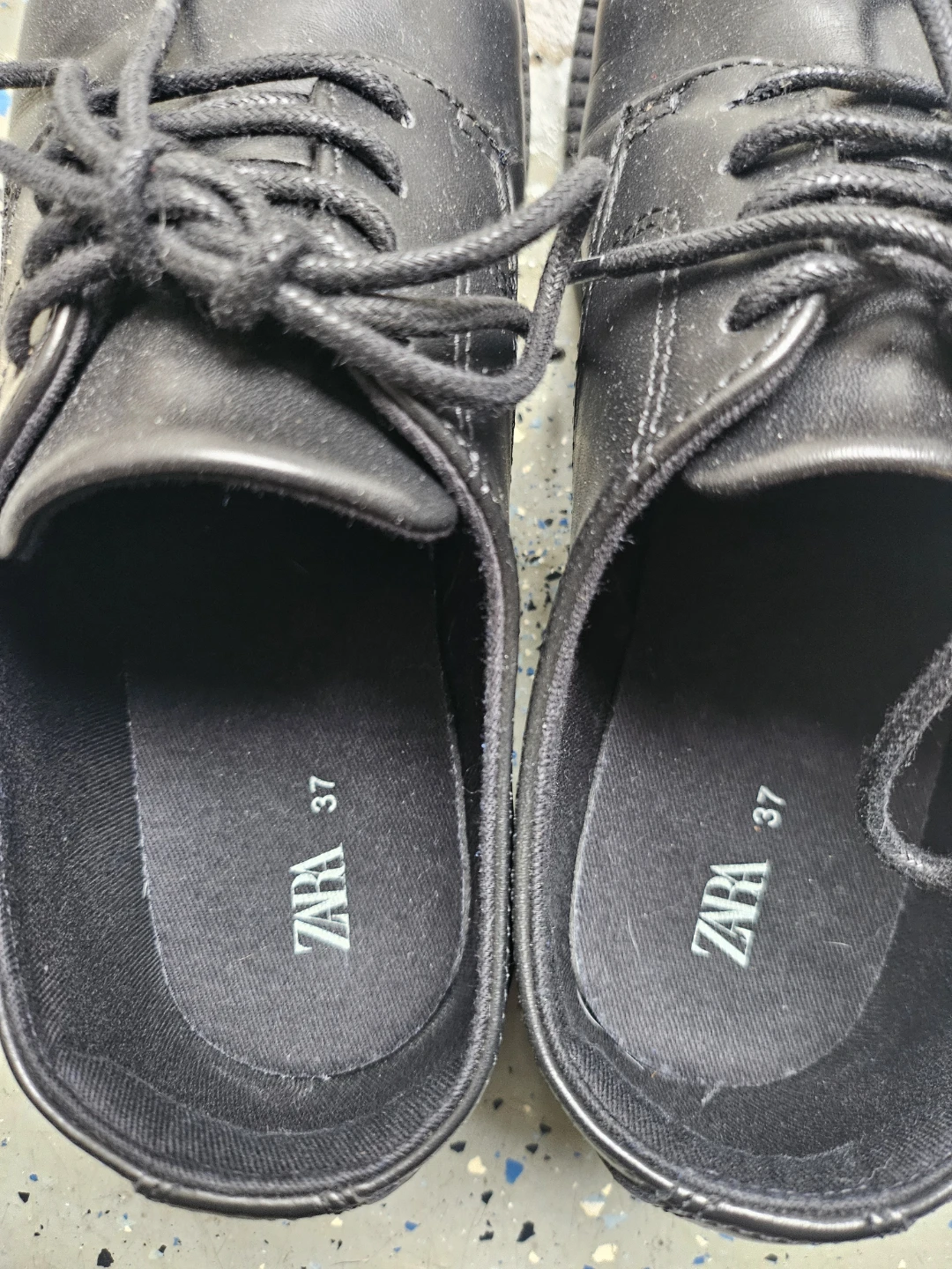 ZARA Black Lace-Up Shoes Size 37 - photo 2
