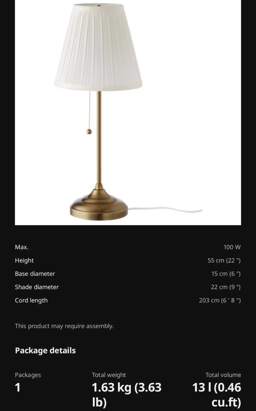 IKEA ÅRSTID Table Lamp - photo 4