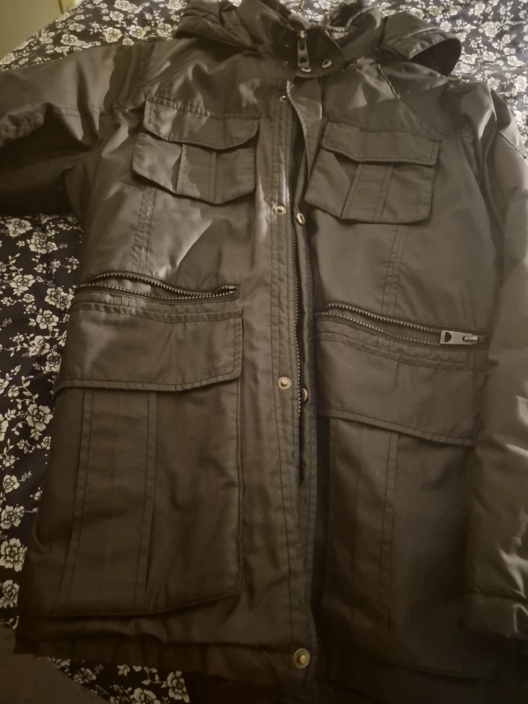 Guess Men's Dark Brown Hooded Parka Jacket