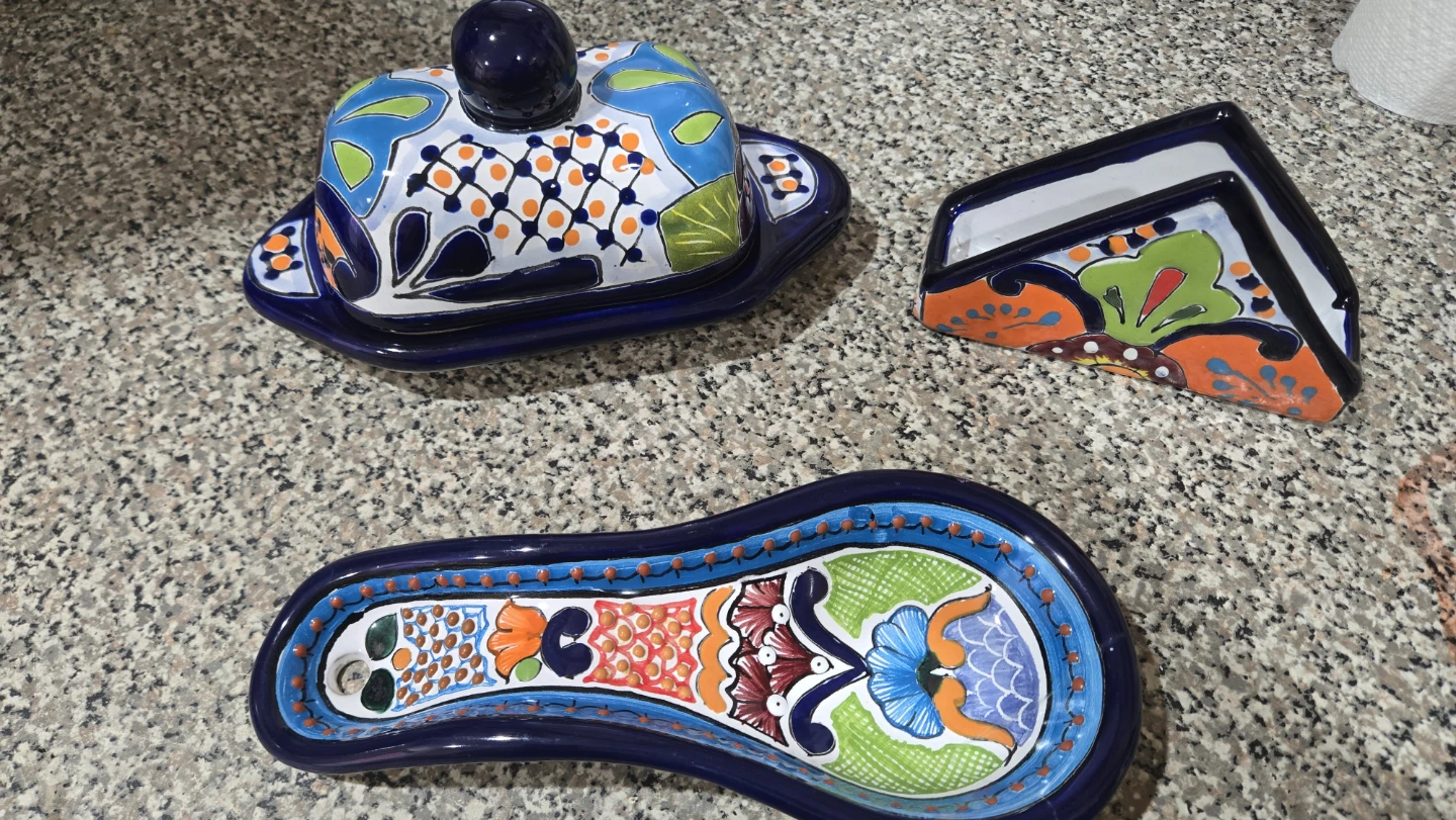 Hand-Painted Talavera kitchen set 🥕