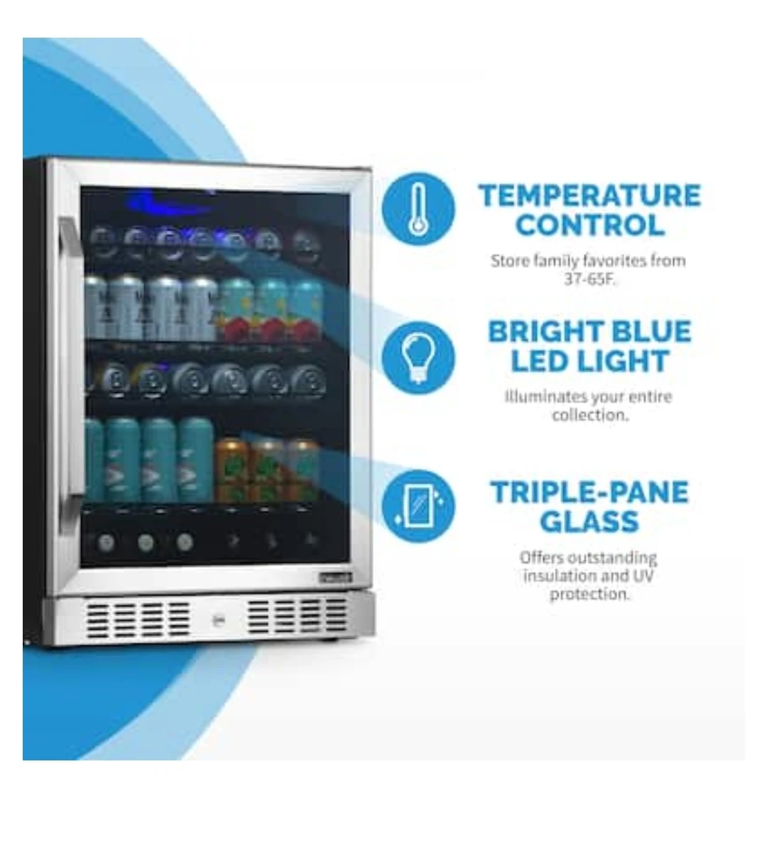 NewAir 24" 177-Can  Stainless Steel Beverage Refrigerator - photo 2