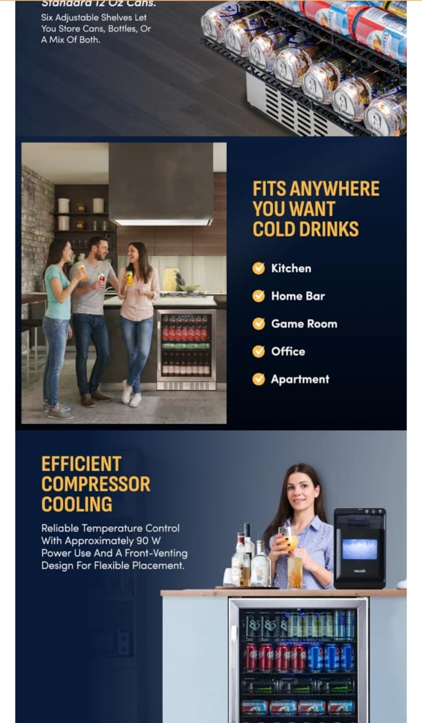 NewAir 24" 177-Can  Stainless Steel Beverage Refrigerator - photo 4