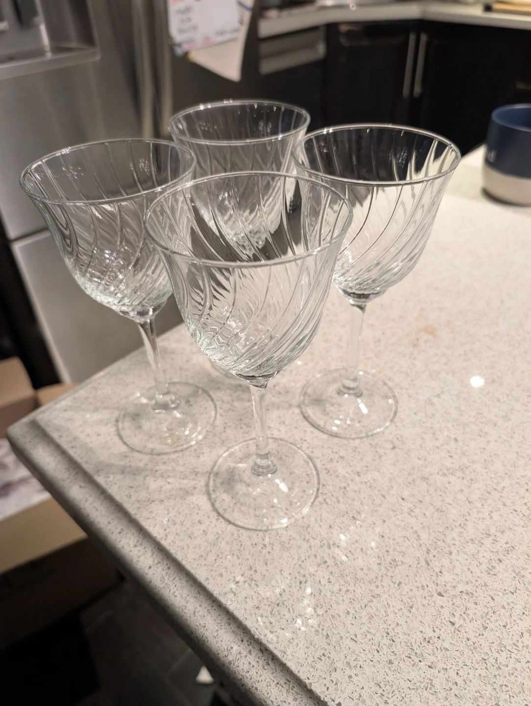 Set of 4 Clear Stemmed Glasses