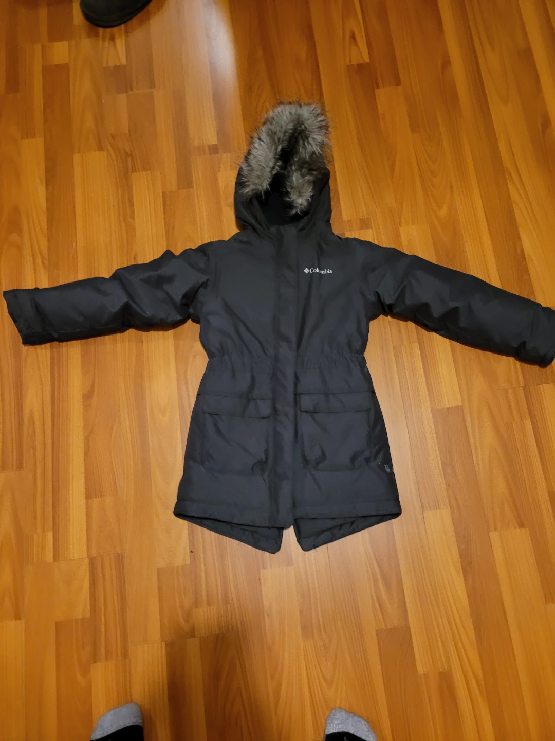 Girls small Columbia Winter Jacket with Fur Hood
