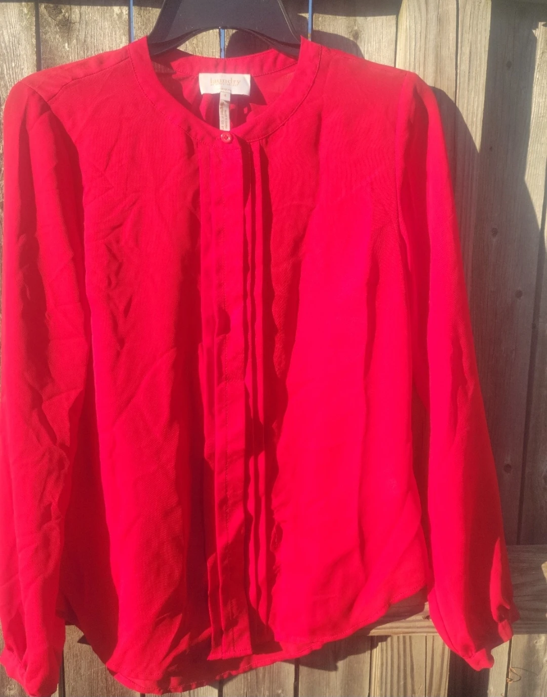 Laundry by Shelli Segal Red Button-Up Blouse Size 4