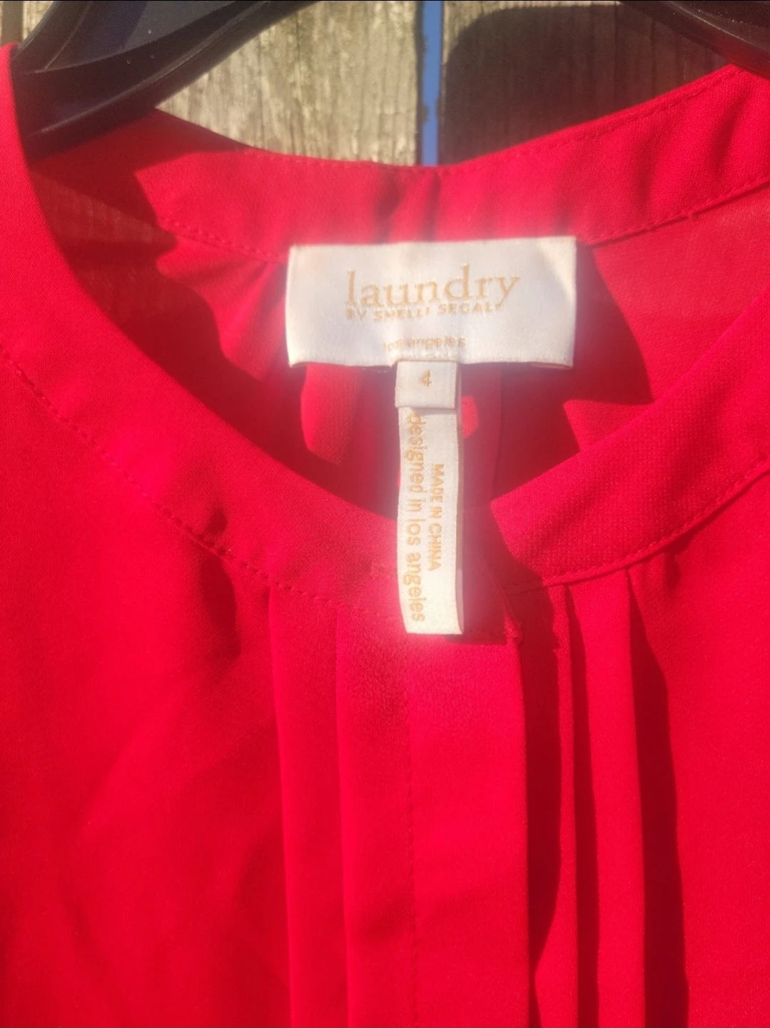 Laundry by Shelli Segal Red Button-Up Blouse Size 4 - photo 2