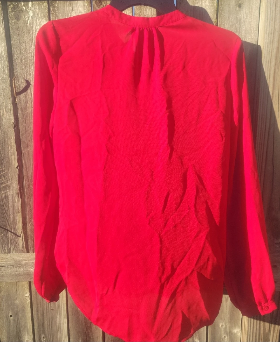 Laundry by Shelli Segal Red Button-Up Blouse Size 4 - photo 4