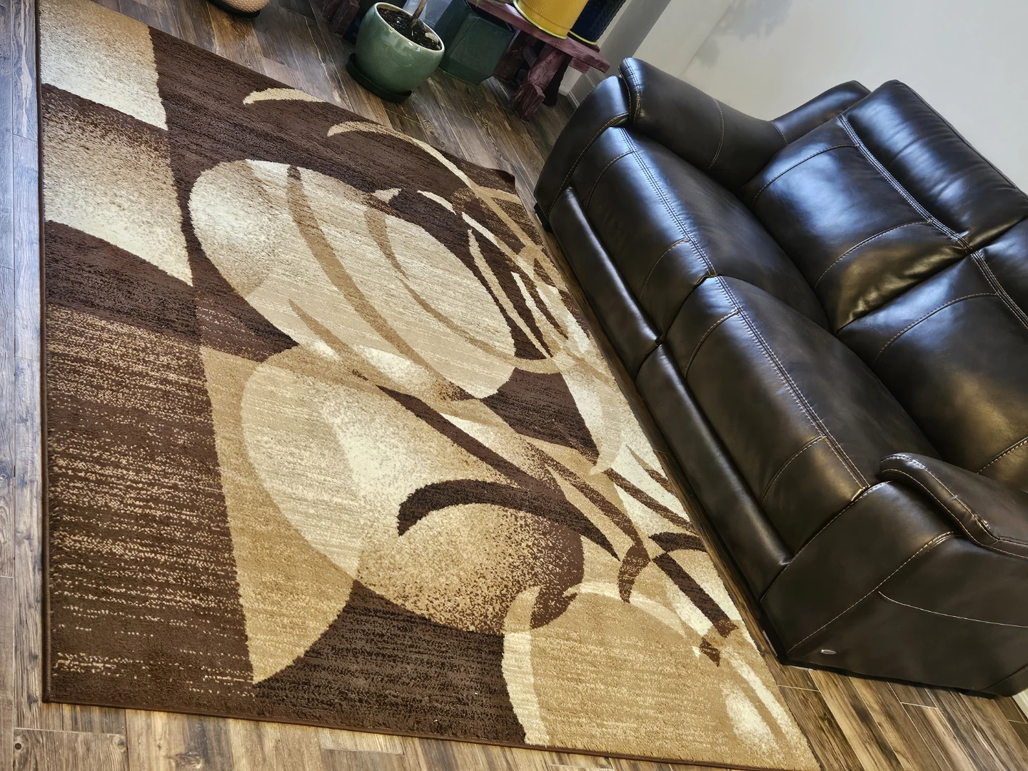 Dark Brown faux Leather Loveseat Sofa - photo 3