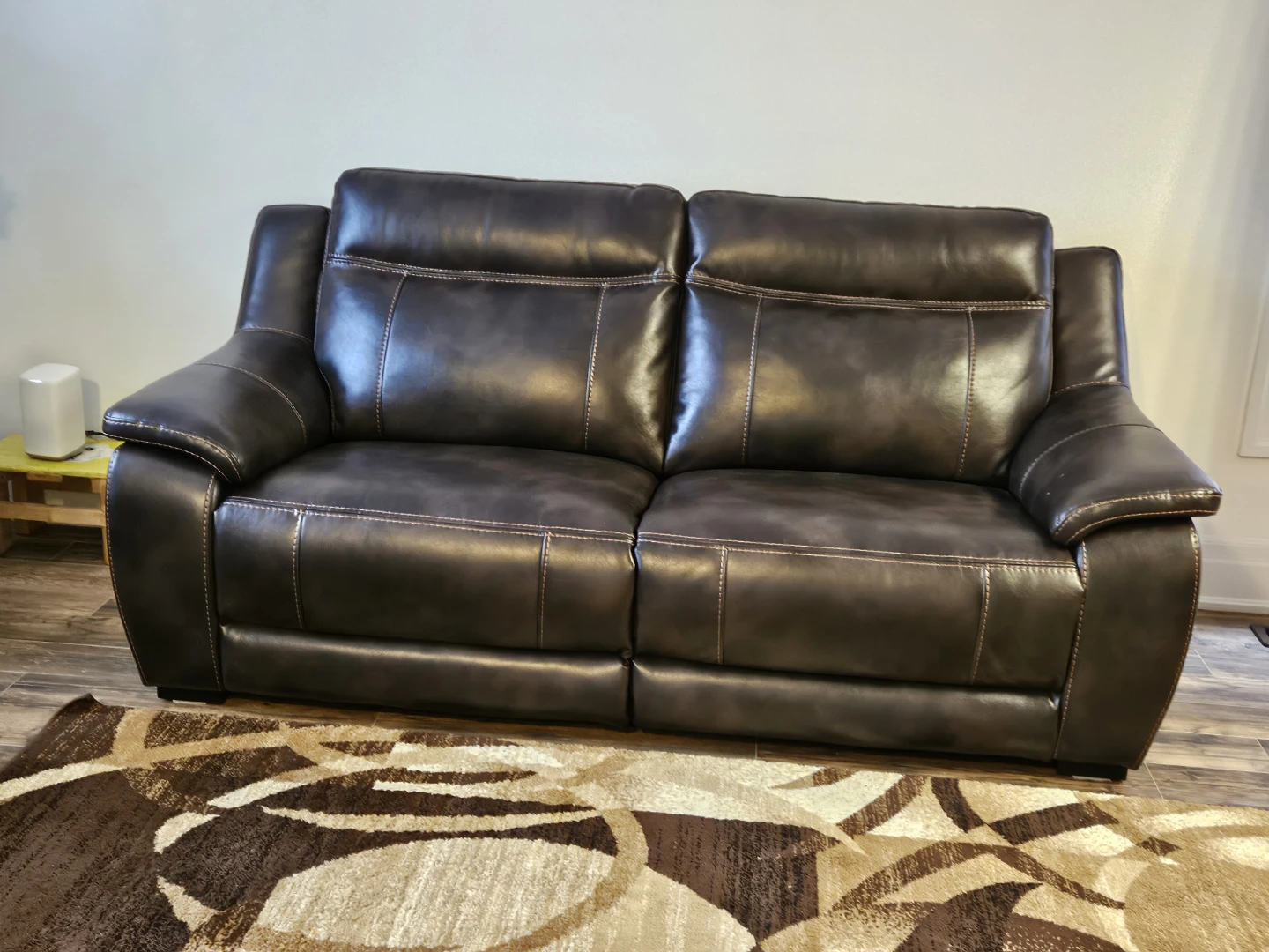 Dark Brown faux Leather Loveseat Sofa - photo 4